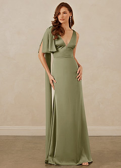 Christian Siriano Bridal for Azazie 1011 Brautjungfernkleider Meerjungfrau-Linie Schleifen Stretch-Satin Kleid Pistazie image5