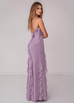 Azazie Malia Bridesmaid Dresses Wisteria Sheath Ruched Chiffon Dress image5