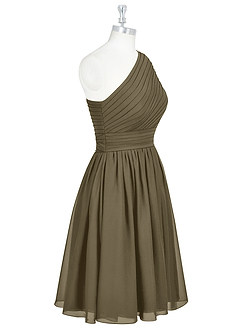 Azazie Katrina Bridesmaid Dresses Willow Green A-Line One Shoulder Chiffon Dress image8