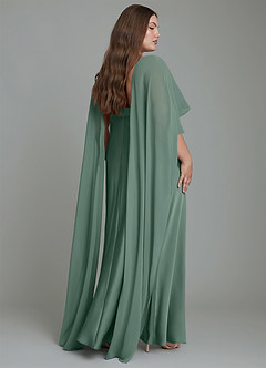 Azazie Stefania Robes de demoiselle d'honneur Robe Trapèze en Satin extensible Eucalyptus image8