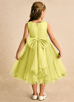 Azazie Lass Flower Girl Dresses Canary A-Line Bow Tulle Dress image1