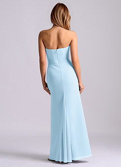 Azazie Debby Bridesmaid Dresses Sky Blue Mermaid Strapless Chiffon Dress image2
