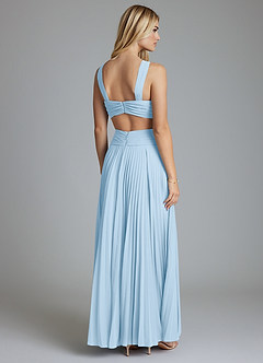 Azazie Hosanna Bridesmaid Dresses Sky Blue A-Line Pleated Chiffon Dress image3