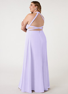 Azazie Clarice Abiti da Damigella Abito A-Line in Chiffon con Scollo Halter Lilla image5