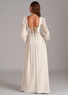 Azazie Maree Bridesmaid Dresses White Alabaster A-Line Corset Chiffon Dress image6