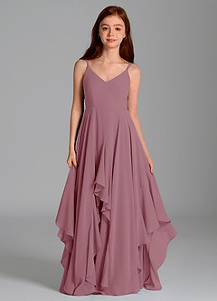Azazie Karan Junior A-Linie Chiffon Kleid Vintage Mauve image4