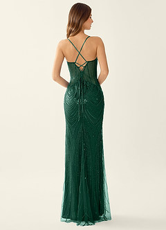 Magnolia Verde Vestido de fiesta con bordado de lentejuelas y corte sirena image6