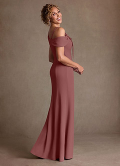 Azazie Rachael Klänningar till brudens mor Klä Tubklänning i Stretch crepe Av axeln Desert Rose image5