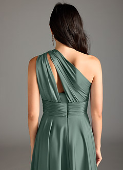 Azazie Charlize Jurken voor bruidsmeisjes Jurk van Stretch Satijn met A-Lijn One-Shoulder Zeemos image8