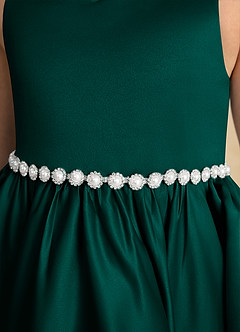 Azazie Julietta Flower Girl Dresses Pine Ball-Gown Convertible Tulle Dress image10