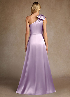 Azazie Easton Mother of the Bride Dresses Frosted Lilac A-Line One Shoulder Stretch Satin Dress image3
