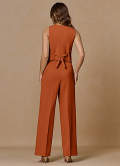 front Rowan Naranja Quemada Chaleco de rendimiento de tejido refinado