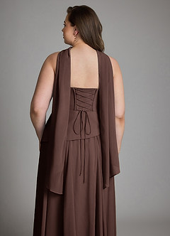 Azazie Gabriela Bridesmaid Dresses Ganache A-Line Corset Chiffon Dress image22