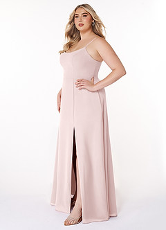 Azazie Moira Bridesmaid Dresses Blushing Pink A-Line Scoop Chiffon Dress image10