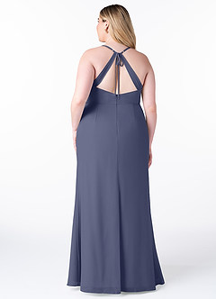 Azazie Maliya Final Sale Eucalyptus Sheath Pleated Chiffon Dress image7