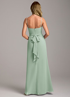 Azazie Tahlia Bridesmaid Dresses Agave A-Line with Belt Chiffon Dress image6