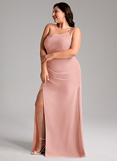 Azazie Eren Bridesmaid Dresses Rosette Sheath One Shoulder Chiffon Dress image11