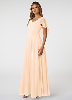 Azazie Jamie Bridesmaid Dresses Pearl Pink A-Line Chiffon Dress image3