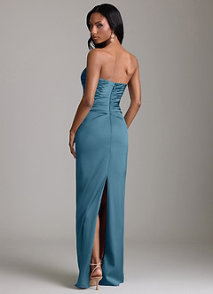 Azazie Sonora Suknie dla druhen Osłona Bez ramiączek Satyna elastyczna Do ziemi Sukienka image7