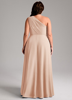 Azazie Phaedra Bridesmaid Dresses English Rose A-Line One Shoulder Chiffon Dress image8