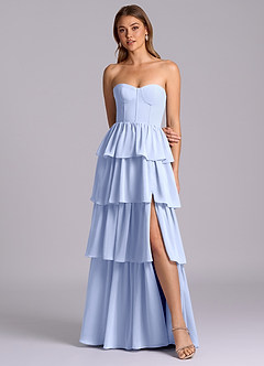 Azazie Faye Bridesmaid Dresses Ice A-Line Sweetheart Neckline Chiffon Dress image4