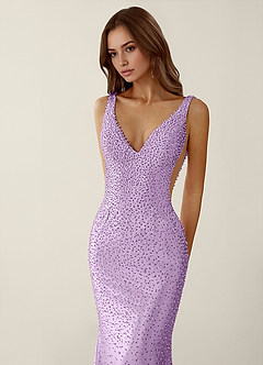 Roxana Wisteria V-neck Hot Rhinestones Corset Prom Dress image5