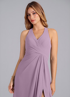Azazie Dorota Bridesmaid Dresses Wisteria A-Line Pleated Chiffon Dress image6