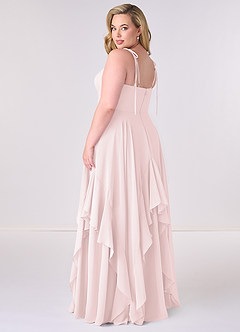 Barbie ♥ Azazie At-home Try On Dresses V-neck Chiffon Tiered A-line Dress image7