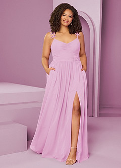 Barbie ♥ Azazie Bridesmaid Dresses Candy Pink A-Line Pleated Chiffon Dress image8