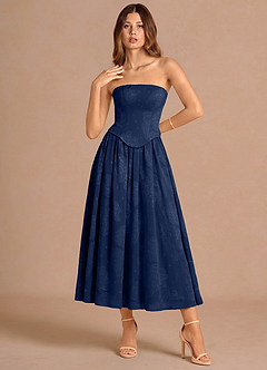 Isaura Navy Midi Dress image4