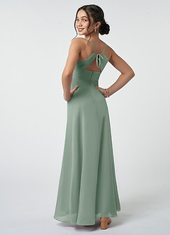 Azazie Avelina Junior Black A-Line Pleated Chiffon Dress image5