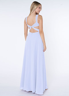 Azazie Nahrin Final Sale Lavender A-Line V-Neck Pleated Chiffon Dress image4