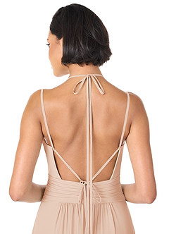 Azazie Farren Bridesmaid Dresses English Rose A-Line Pleated Chiffon Convertible Dress image6