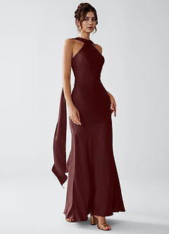 Veronica Ganache Luminous Satin Maxi Dress image4