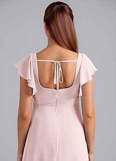 Azazie Bondi Maternity Bridesmaid Dresses A-Line Ruched Chiffon Floor-Length Dress image6