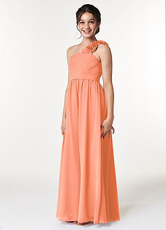 Azazie Flower Junior Sunset A-Line Pleated Chiffon Dress image4