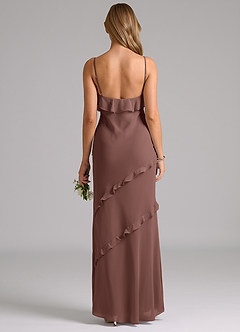 Azazie Nancie Robes de demoiselle d'honneur Robe Sirène en Mousseline de soie Rayé Expresso image2