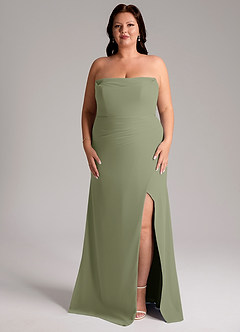Azazie Leonis Bridesmaid Dresses Pistachio Sheath Strapless Chiffon Convertible Dress image11