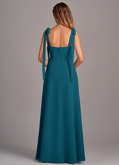 Azazie Debra Brautjungfernkleider Wandelbar A-Linie mit Taschen Chiffon Kleid Tintenblau image3