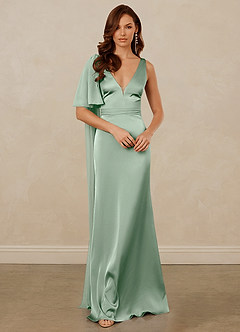 Christian Siriano Bridal for Azazie 1011 Robes de demoiselle d'honneur Robe Sirène en Satin extensible Arc Agave image3