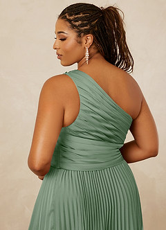 Christian Siriano Bridal for Azazie 1008 Bridesmaid Dresses Matcha A-Line One Shoulder Stretch Satin Dress image15