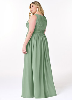 Azazie Harper Bridesmaid Dresses Matcha A-Line Pleated Chiffon Dress image7