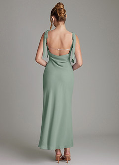 Azazie Luddie Final Sale Agave Mermaid Bow Chiffon Dress image5