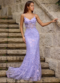 Blazing Purple Glitter Prom Dress image3