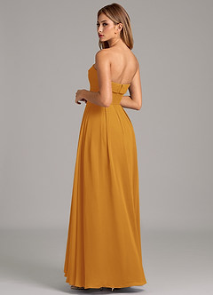 Azazie Lucienne Brudtärnklänningar Klänning av A-Linje i Chiffong Axelbandslös Knäck Konvertibel image2