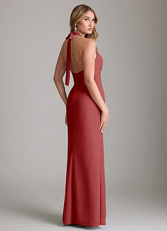 Azazie Valerie Vestidos de damas de honor Vestido de Óxido de Gasa de Corte Sirena con Plisado image2