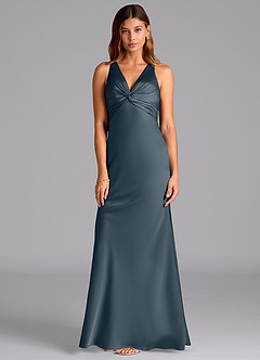 Azazie Hati Brudtärnklänningar Klä av Sjöjungfru i Stretch Satin Skymning image5