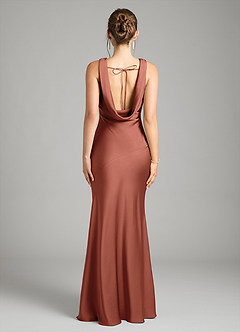 Azazie Rylina Bridesmaid Dresses Auburn Mermaid Stretch Satin Dress image2