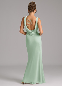 Azazie Rylina Bridesmaid Dresses Agave Mermaid Pleated Chiffon Dress image6