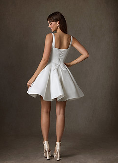 Azazie Zelina Hochzeitskleider A-Linie Herzausschnitt Satin Kleid Diamantweiß image6